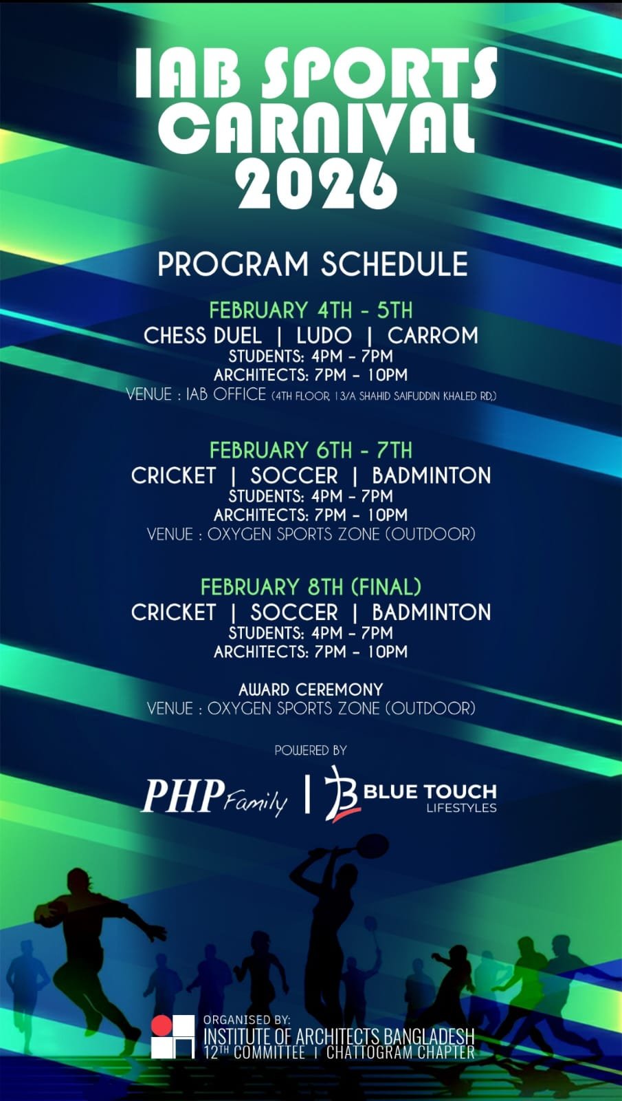 IAB Sports Carnival 2026 – Program Schedule