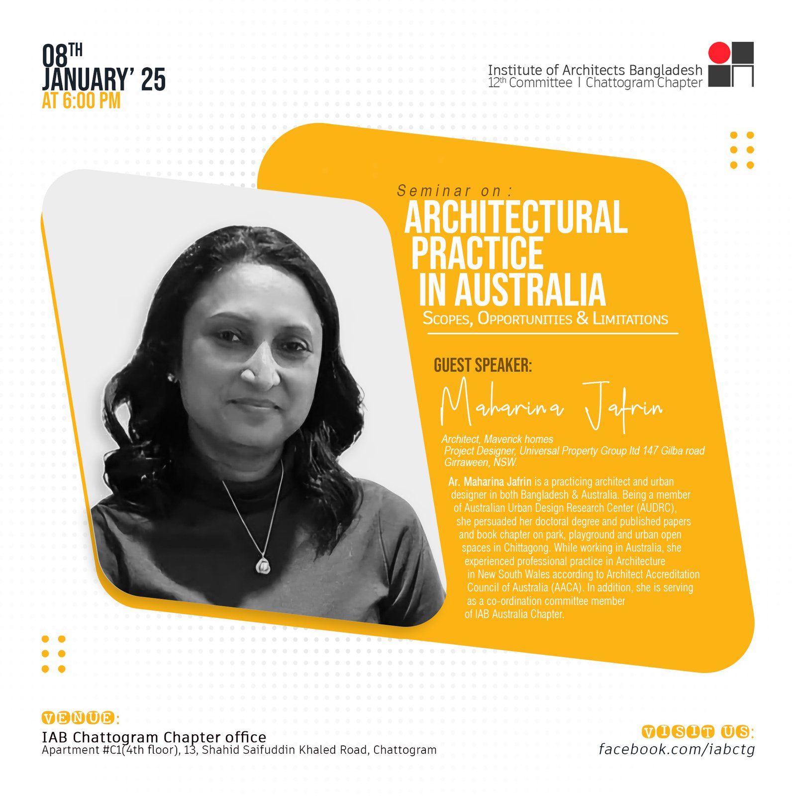 Seminar on Architectural Practice in Australia – Scopes, Opportunities & Limitations